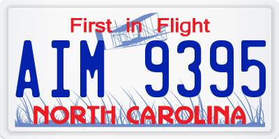 NC license plate AIM9395