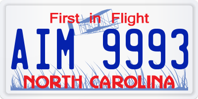 NC license plate AIM9993