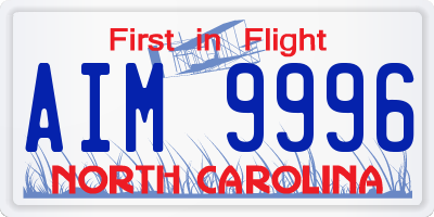 NC license plate AIM9996