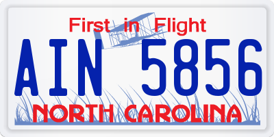 NC license plate AIN5856
