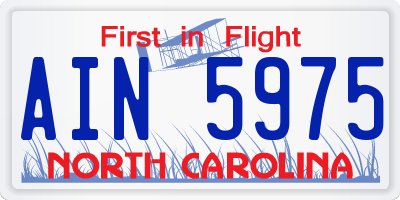 NC license plate AIN5975