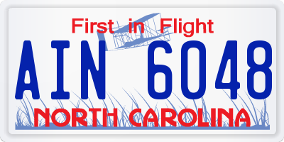 NC license plate AIN6048