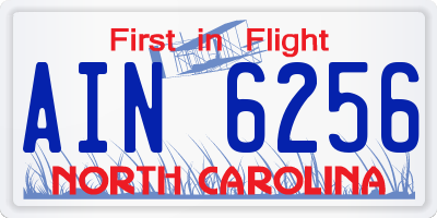 NC license plate AIN6256