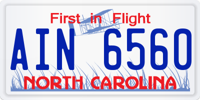 NC license plate AIN6560