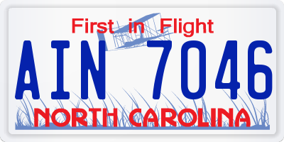 NC license plate AIN7046
