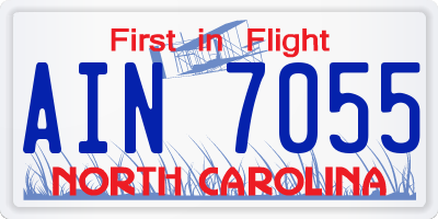 NC license plate AIN7055