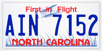 NC license plate AIN7152