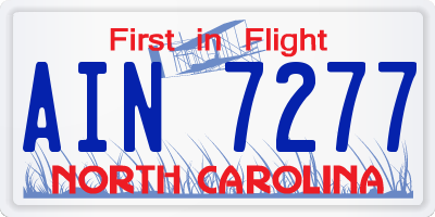 NC license plate AIN7277