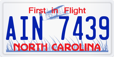 NC license plate AIN7439