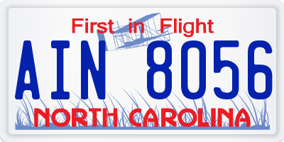 NC license plate AIN8056