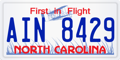 NC license plate AIN8429