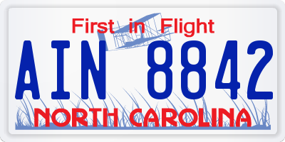 NC license plate AIN8842