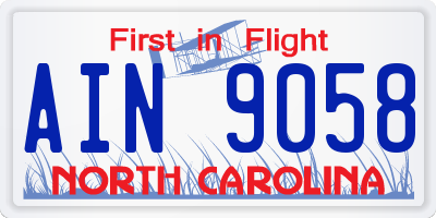 NC license plate AIN9058