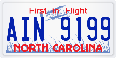 NC license plate AIN9199