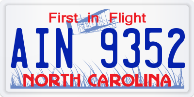 NC license plate AIN9352