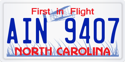 NC license plate AIN9407
