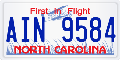 NC license plate AIN9584