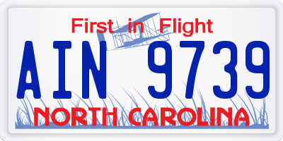 NC license plate AIN9739