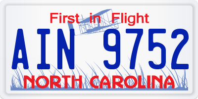 NC license plate AIN9752