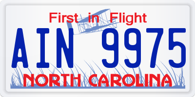 NC license plate AIN9975