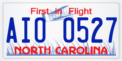 NC license plate AIO0527