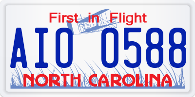 NC license plate AIO0588