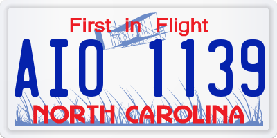 NC license plate AIO1139