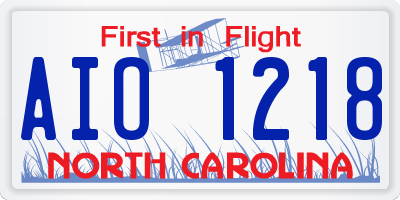 NC license plate AIO1218