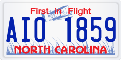 NC license plate AIO1859