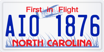 NC license plate AIO1876