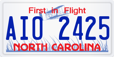 NC license plate AIO2425