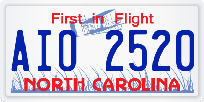 NC license plate AIO2520