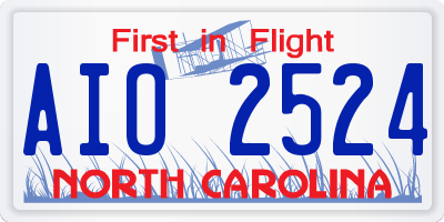NC license plate AIO2524