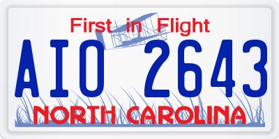 NC license plate AIO2643
