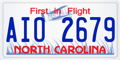 NC license plate AIO2679
