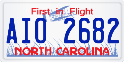 NC license plate AIO2682