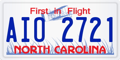 NC license plate AIO2721