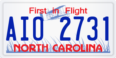 NC license plate AIO2731