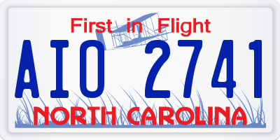 NC license plate AIO2741