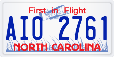 NC license plate AIO2761