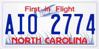 NC license plate AIO2774