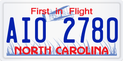 NC license plate AIO2780