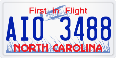 NC license plate AIO3488
