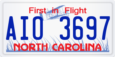 NC license plate AIO3697