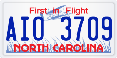 NC license plate AIO3709