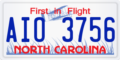 NC license plate AIO3756