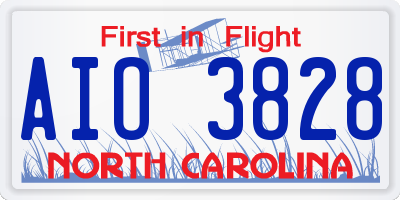 NC license plate AIO3828