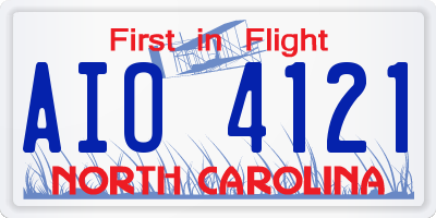 NC license plate AIO4121