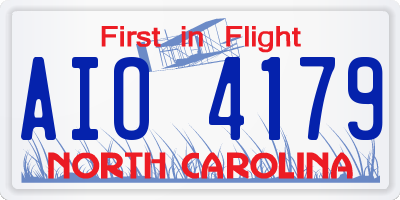 NC license plate AIO4179