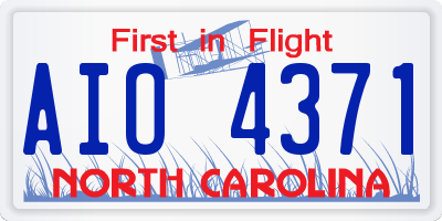 NC license plate AIO4371